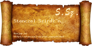 Stenczel Szirén névjegykártya